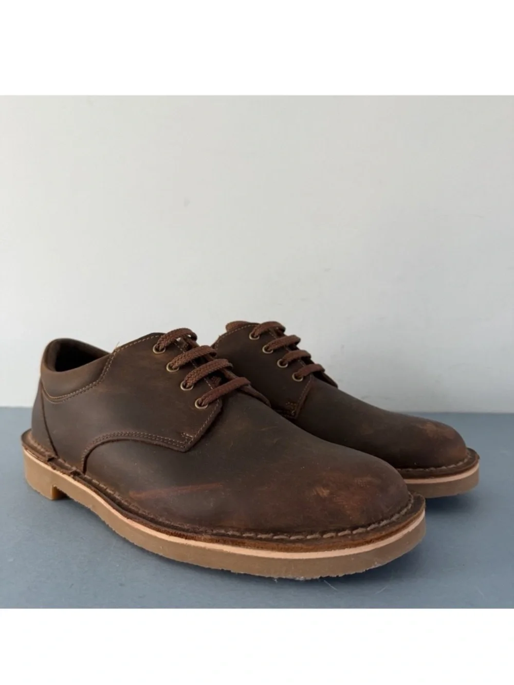 Clarks Bushacre 3 Lo Beeswax Leather‎ Brown Oxfords Lace Up Mens Shoes